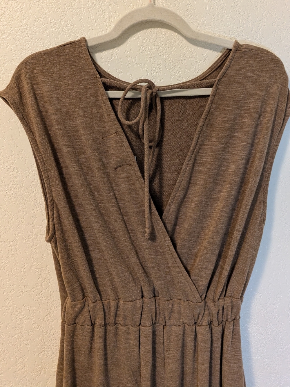 Bucket List Open Front Wide-Leg Knit Jumpsuit in Brown - Picture 9 of 13